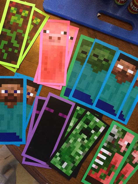 Minecraft Bookmarks Party Favors Minecraftdiy Minecraftbirthday