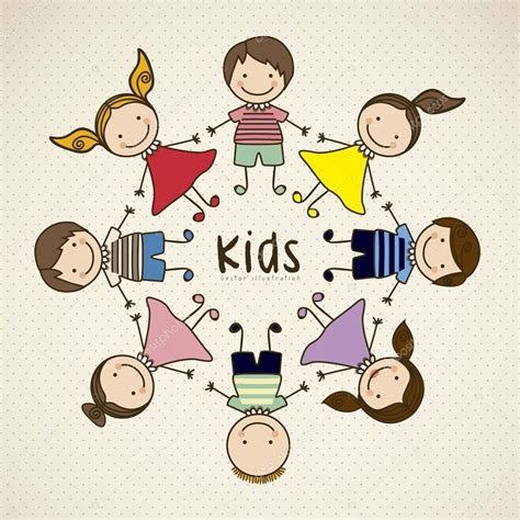Fun Kiddos Download Kids Icons — Stock Illustration 15799987