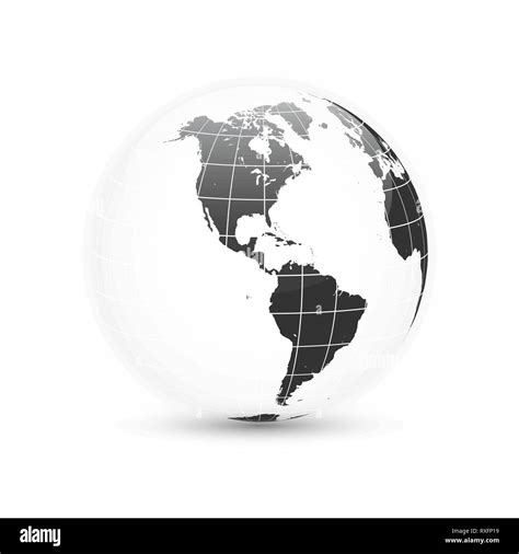 Earth Globe World Map Set Planet With Continents Vector Illustration