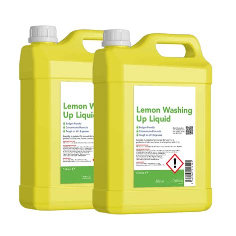 Lemon Washing Up Liquid Pack Of 2 5 Litre Bottles Boyd Safety