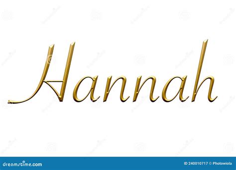 Hannah Female Name Gold 3d Icon On White Background Decorative
