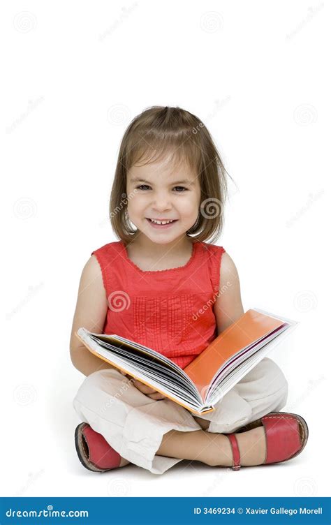 Little Girl Reading A Book Stock Photo Image Of Childhood 3469234