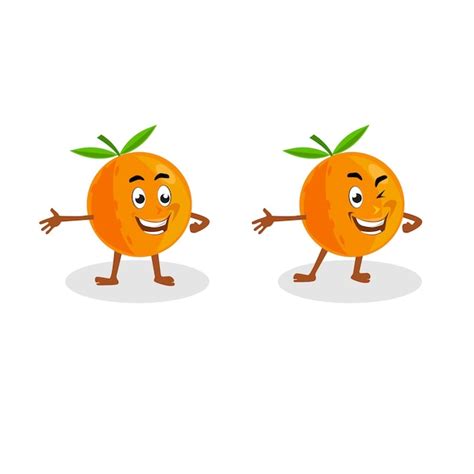 Premium Vector Orange Fruit Mascot Cartoon Character