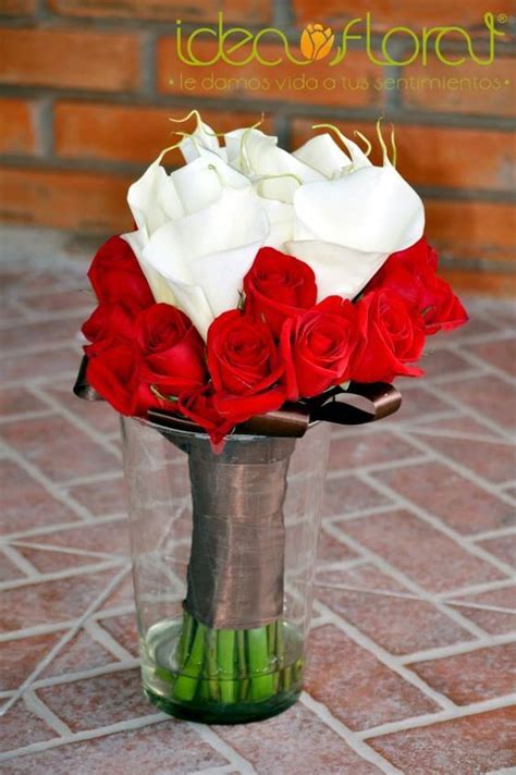 Check spelling or type a new query. White Calla Lilies + Red Roses Wedding Bouquet | Red rose ...