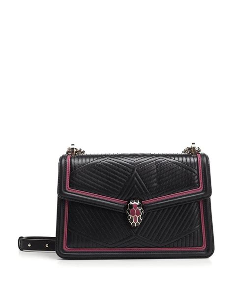 Bvlgari Serpenti Forever Quilted Leather Shoulder Bag In Black Lyst