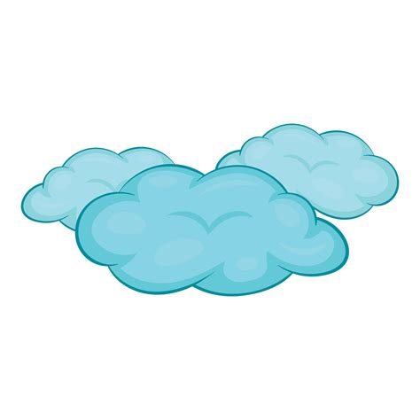 Iconos De Nube En Estilo De Caricatura Formas Blancas Con Fondo Azul