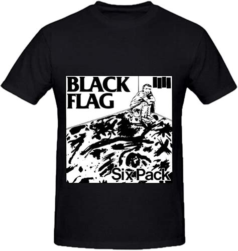 Black Flag Six Pack Funk Album Cover Men Crew Neck 100 Cotton Tee