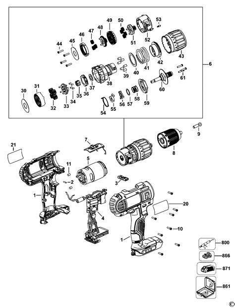 Schemat Wiertarko-wkrętarka akumulatorowa DeWalt DCD776 Type 1 (DCD776