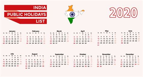 India Public Holidays List 2020 Public Holidays Islamic Holidays