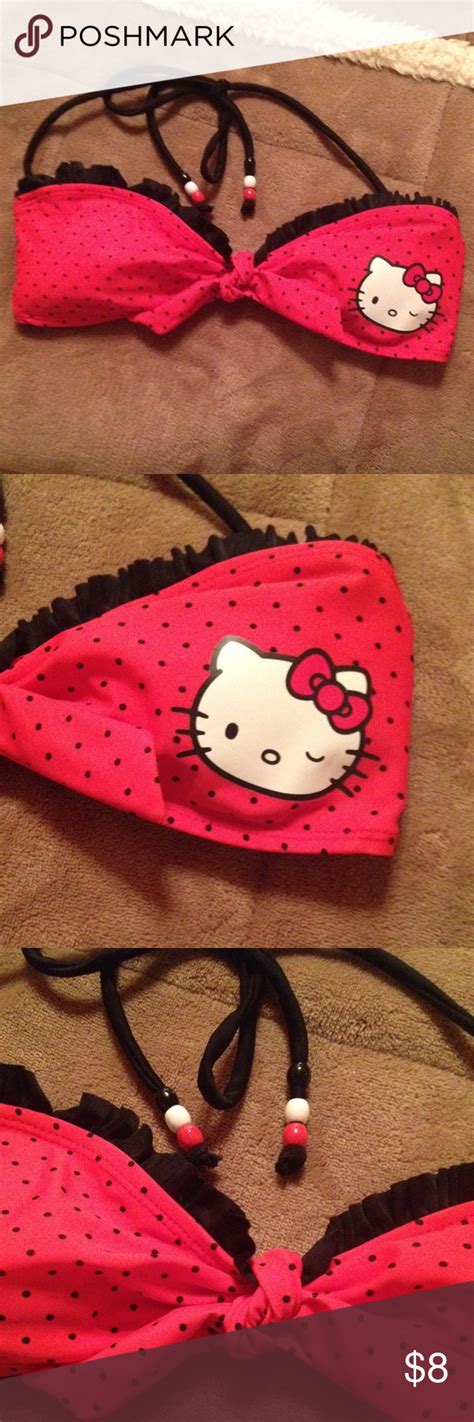 Hello Kitty Red Bikini Swimsuit Top Small Red Swimsuit Bikini Red