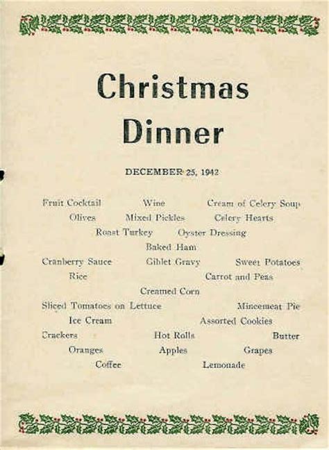 Christmas prime rib dinner beats a traditional turkey dinner any day. 2nd BN Christmas Dinner, 1942