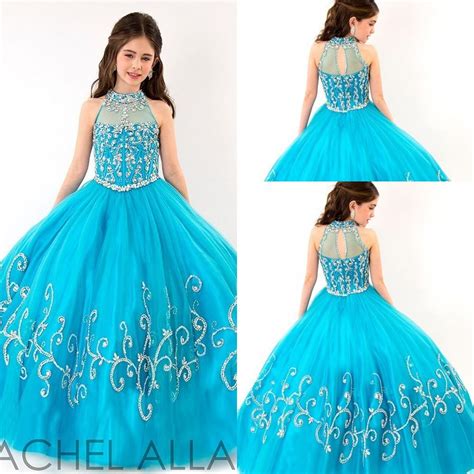 2015 Cute Princess Ball Gowns Girls Pageant Dresses Vintage High Neck