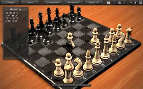 Set up the chess board by placing all the white and black pieces in their proper starting locations. 3D Chess | macgamestore.com