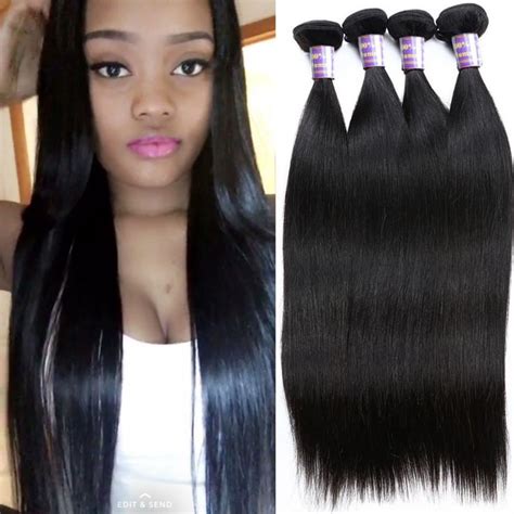 allovehair brazilian virgin straight human hair extension mink brazilian straight hair bundles