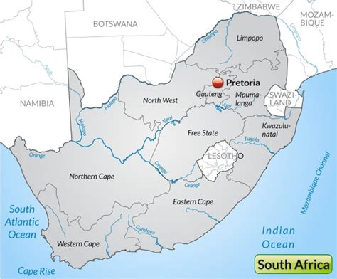 Map Of South Africa With Borders In Gray Stock Image 10921466