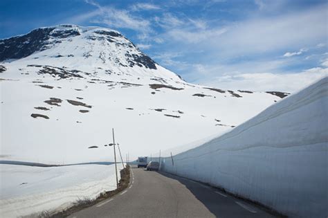 Snow Walls Around A Mountain Road Stock Photo Download Image Now Istock