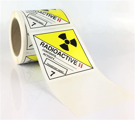 Class 7 Labels Radioactive Label Yellow Ii 100mm X 100mm Rolls Stock