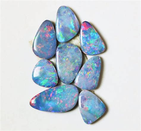 Australian Opal Doublets 8 Pieces Freeform Opal Cabochons Etsy