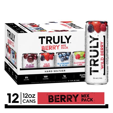 Truly Hard Seltzer Berry Variety 12pk 12oz Beer White Cans Gluten