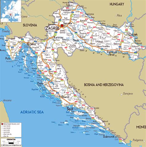 Mapas de croacia para descargar. Large road map of Croatia with cities and airports ...