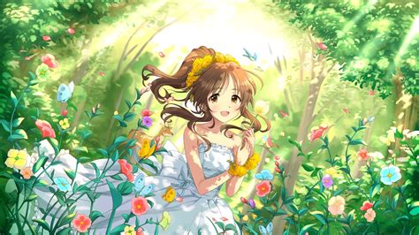 Desktop Wallpaper Aiko Takamori In Garden Smile Anime