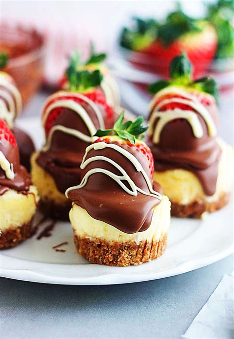 Kids will love making these little chocolate cupcakes, with a crunchy biscuit base and easter egg topping. Chocolate Dipped Strawberry Mini Cheesecakes - Life In The ...