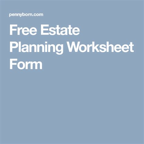 Free Printable Estate Planning Forms