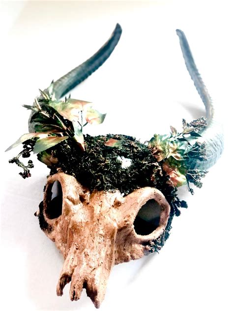 Deer Antler Pagan Ritual Skull Headdress Samhain Witch Gaelic Etsy