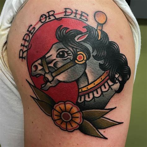 She has around 44 tattoos in total, with 4 that are currently unknown.1 she also stated that the tattoos won't be beyond her neck or wrist. Carousel Horse tattoo by @narythe3rd at Perception Fine ...