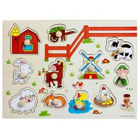 Kids Farm Puzzle Toys Animals Shapes Colors Learning Alphabets Numbers
