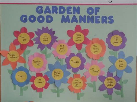 Garden Of Good Manners Kindergarten Classroom Decor Classroom Crafts
