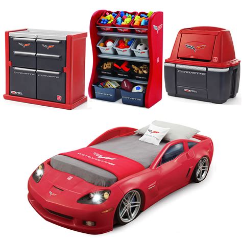 Race car bedding set cars bedroom decor with race car shape bed and red bedding sets. Corvette® Bedroom Combo™ | Kids Furniture | by Step2