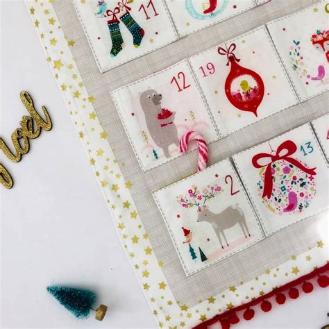 Handmade Personalised Fabric Advent Calendar By Lily And Giraffe