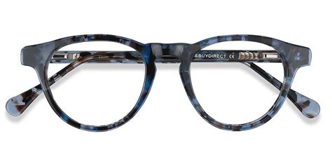 Blue Tortoise Wayfarer Prescription Eyeglasses Small Full Rim Acetate Eyewear Marine