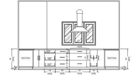 Kitchen Cabinet Section Detail Drawing In Autocad File Cadbull