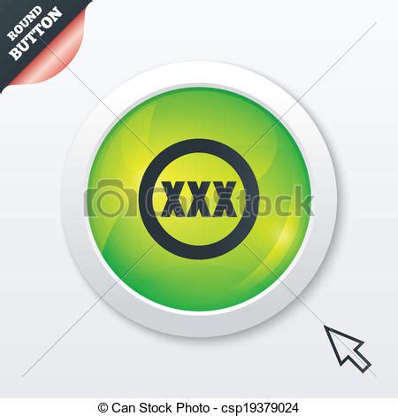 Xxx Sign Icon Adults Only Content Symbol Green Shiny Button Modern Ui Website Button With