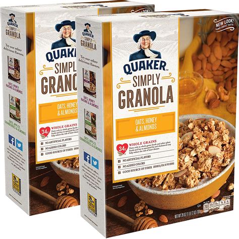 Quaker Simply Granola Oats Honey Almonds Breakfast Cereal 28 Oz Boxes