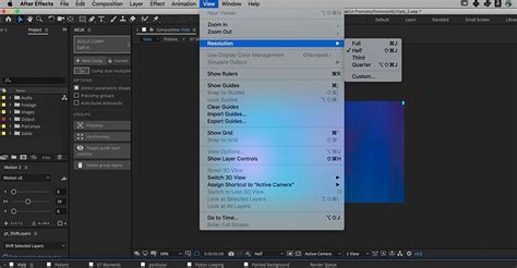 A Guide To After Effects Menus View