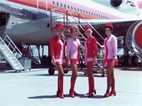 Lovely Pacific Southwest Airlines Flight Attendants From The 1960s And 1970s Flight Attendant