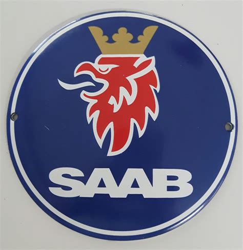 Saab Logo Emaillen Bord American Sale Shop