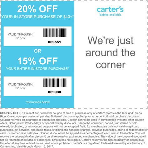Carters Coupons 15 20 Off At Carters