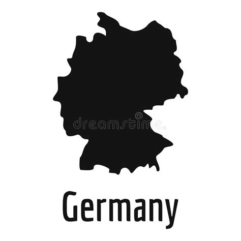 Germany Map In Black Vector Simple Stock Vector