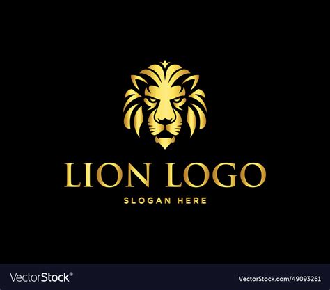 Gold Lion Head Logo Royalty Free Vector Image Vectorstock