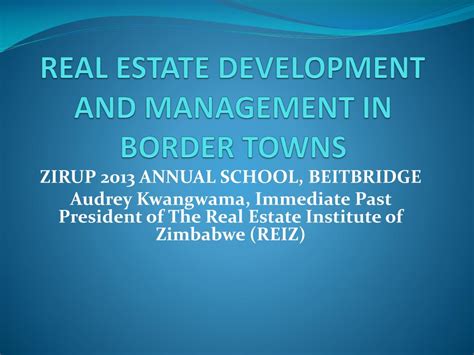 Ppt Real Estate Development And Management In Border Towns Powerpoint