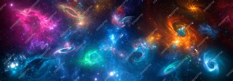 Premium Photo Panorama Space Scene With Planets Stars And Galaxies