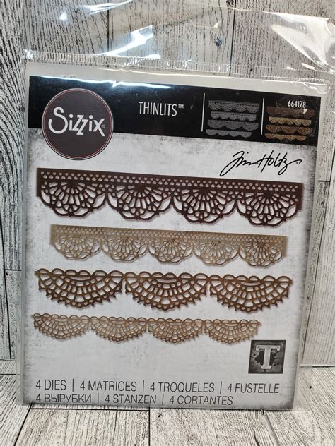 Crochet Sizzix Thinlits Metal 4pc Die Set By Tim Holtz 664178 New