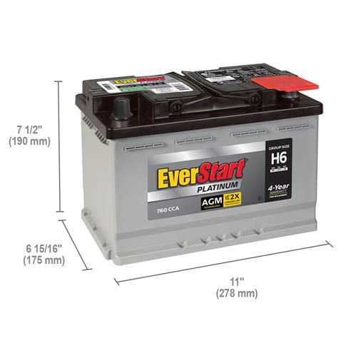 Everstart Platinum Boxed Agm Battery Group Size H6 12v 760cca