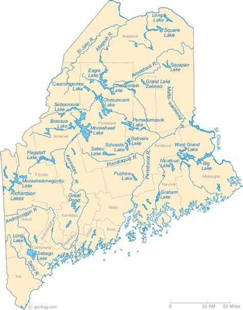 Lakes In Maine Map Vikky Jerrilyn