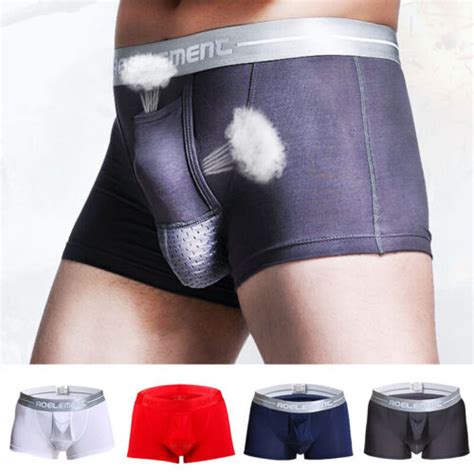 Mens Underwear Scrotum Support Bag Function U Pouch Boxer Shorts Sexy