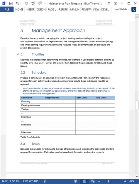 So check out this annual operation and maintenance report form and you should be able to prepare a report in no time. Maintenance Plan Template - Templates, Forms, Checklists ...